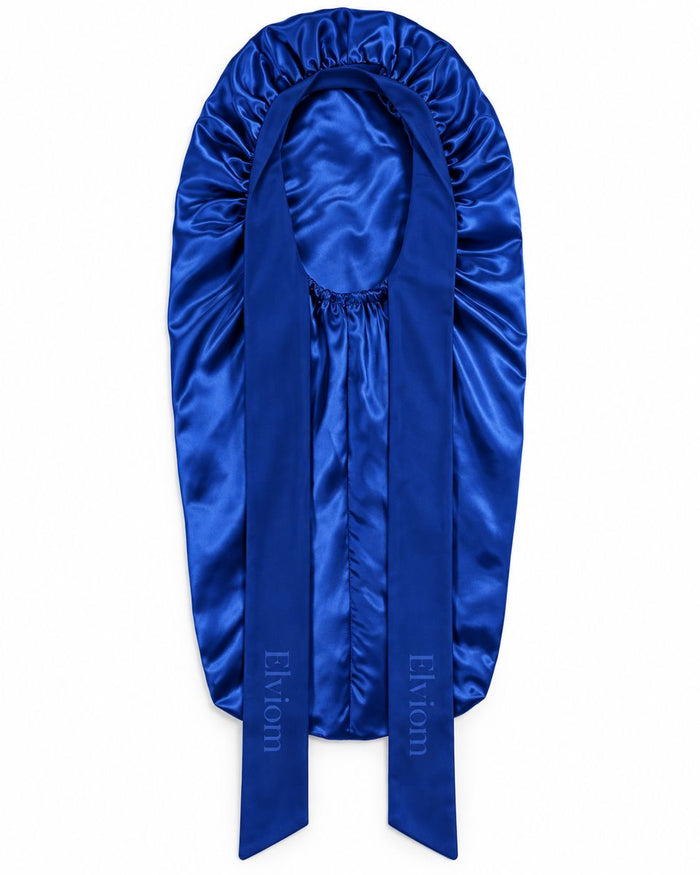 Elviom extra-long satin bonnet with tie band