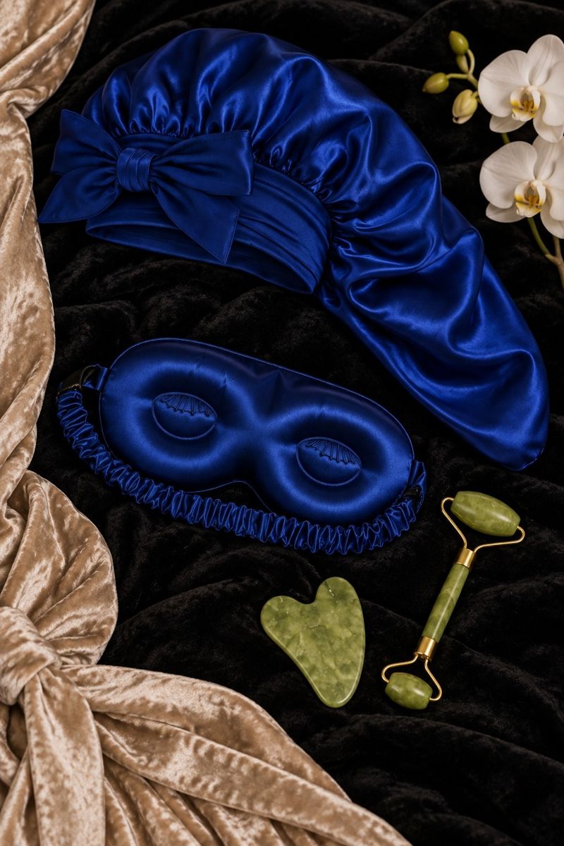 Elviom set flat lay on black velvet